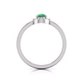 thumbnail image 2 of TimeLess Classics Round and Pear Cut Natural Emerald Gemstone Ring in 14K White Gold(Size: 7), 2 of 5