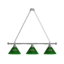North Dakota State University 3 Shade Billiard Light with Chrome FIxture