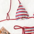 thumbnail image 6 of RUTAYY Women's Bikini Sets Striped Tankini Swimwear 2 Piece with Low Waist Tie Side Adjustable Straits Classic Seaside Swimsuit, 6 of 7