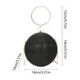 thumbnail image 3 of Black Rhinestone Round Ball Chain Crossbody Bag Spherical Evening Handbag For Women Wedding Party Prom Shoulder Purse, 3 of 6