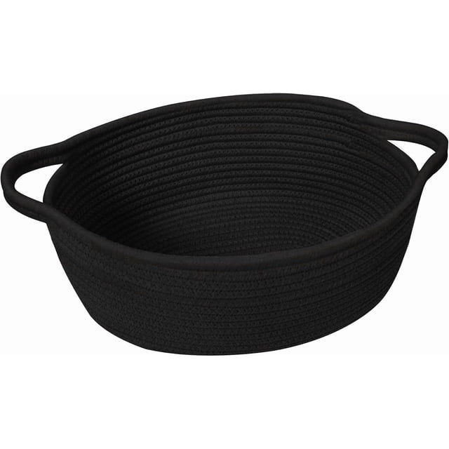 Cesta de regalo tejida pequeña, cestas para regalos vacías, cuerda de algodón para gatos y perros, cesta de bebé para guardería, cesta de mimbre con asas, cesta de almacenamiento para