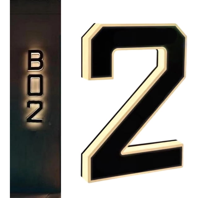 Solar Lighted House Numbers | 9 Inch Waterproof LED Address Signs for Outside with Night Visibility