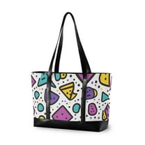 FORMRS Laptop Tote Bag for Women with 15.6" Computer Compartments Handbag, Purple Retro Pattern