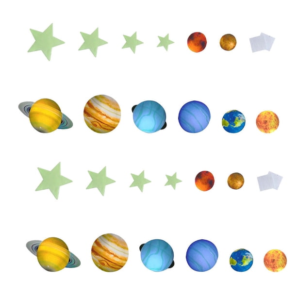 109 Uds pegatinas luminosas planeta estrellas pegatina de pared ventana creativa calcomanías de pared autoadhesivas pegatinas fluorescentes