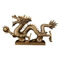 thumbnail image 4 of TISHITA Chinese Fengshui Statue Resin Dragon Sculpture Chinese Treasures Dragon Statue for Spring Festivals Shelf Bedroom Living Room 23x4.5x12cm bronze, 4 of 8