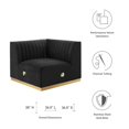 thumbnail image 6 of Modular Sofa Corner Chair, Gold Black, Velvet, French Living Lounge Cafe Lobby Hospitality Restaurant, Modern Contemporary Boutique HB33782, 6 of 6