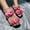 Pink, variant on Women's Square Open Toe Flat Sandals Braided Strap Slip-on Slides Mules Flower Leather Slipper