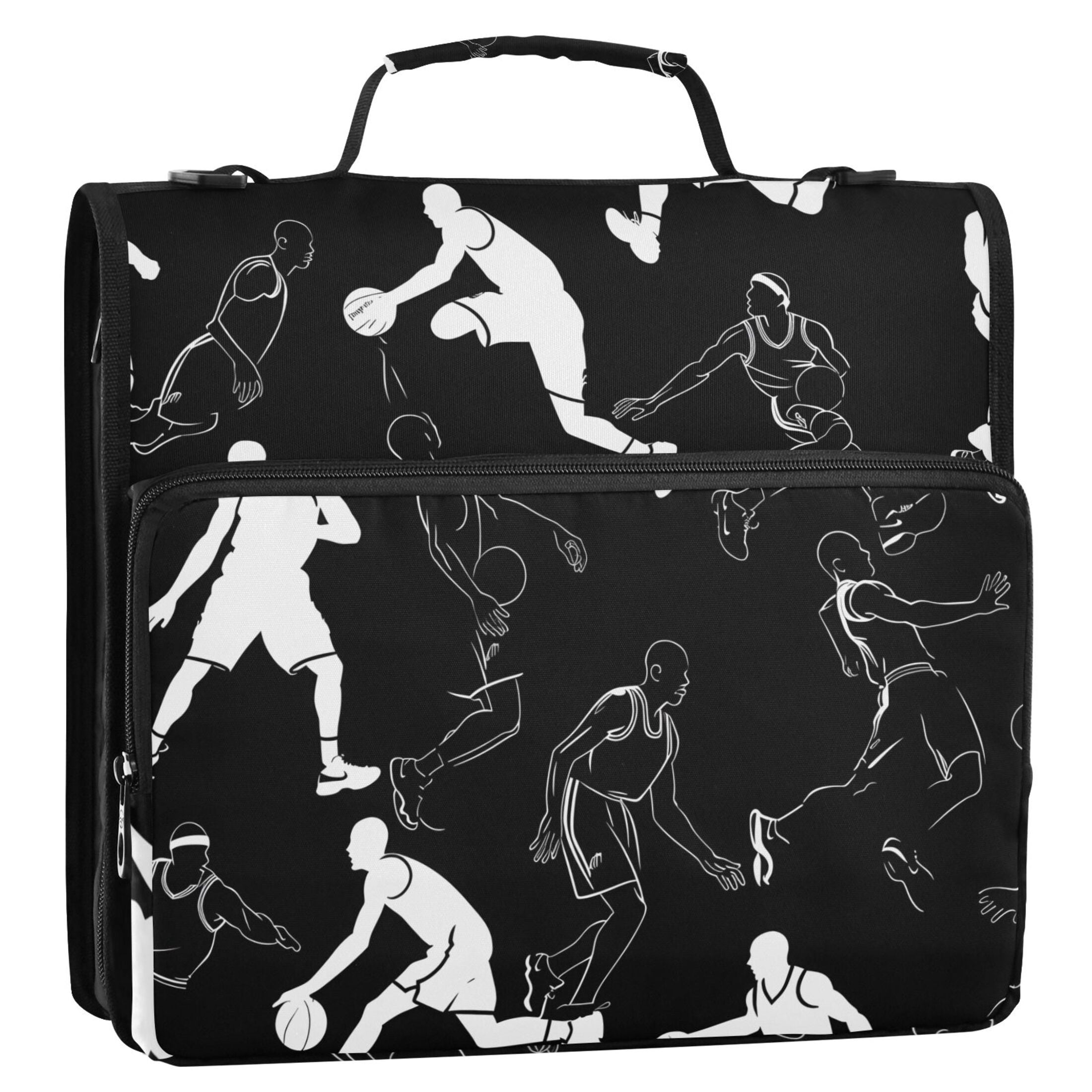 ALAZA Zipper Binder Basketball Players 3 Ring Trapper Keeper File Folder Organizer Bag