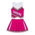 thumbnail image 3 of YIZYIF Kids Girls Schoolgirl Cheer Leader Uniform Crop Top with Pleated Skirt Dance Gym Suit Cheerleading Sports Outfit Hot Pink 8, 3 of 7