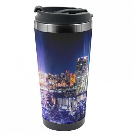 City Travel Mug, Illustration of Tokyo Japan, Steel Thermal Cup, 16 oz, by (Best Way To Travel In Tokyo)