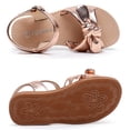 thumbnail image 5 of Apakowa Girls Sandals Bowknot Girls Beach Open-Fingered Sandals (Color : Gold, Size : 8 Toddler), 5 of 8