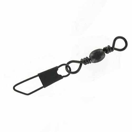 10 BLACK SNAP SWIVELS BARREL SWIVEL WITH SAFETY SNAP SIZE 14 SNAPS QUICK CLIP 