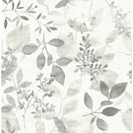 NuWallpaper Grey Breezy Vinyl Peel And Stick Wallpaper, 216-in by 20.5-in, 30.75 sq. ft.