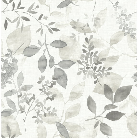 NuWallpaper Grey Breezy Vinyl Peel And Stick Wallpaper, 216-in by 20.5-in, 30.75 sq. ft.