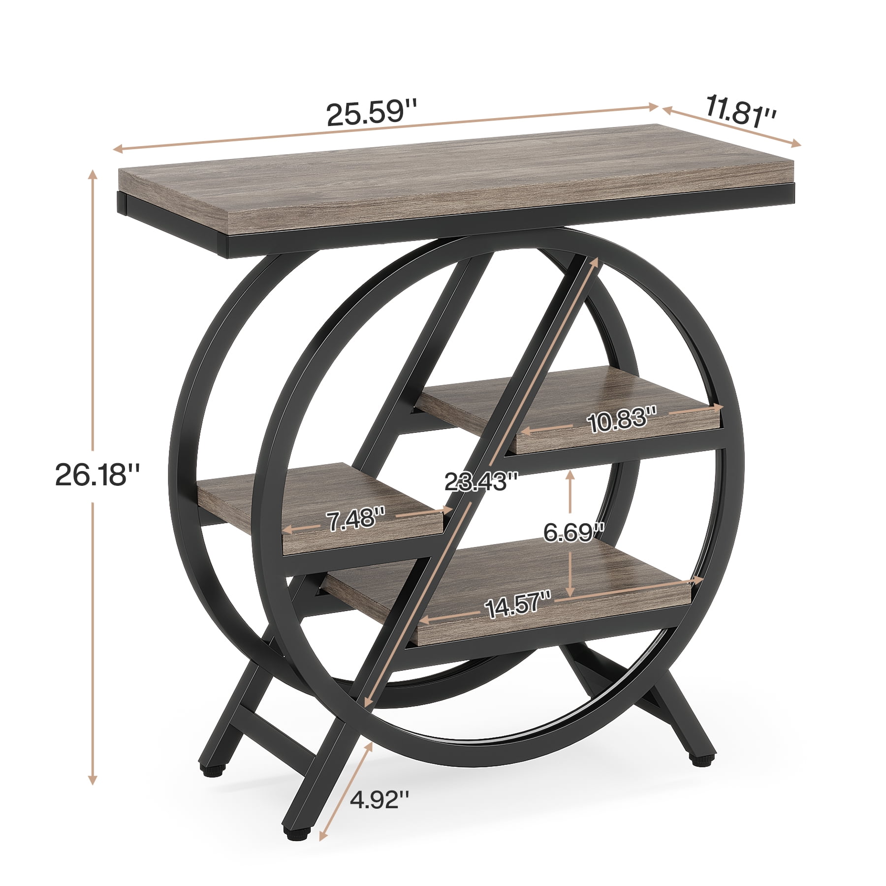 Fnova End Table Modern Wood Narrow Farmhouse Side Tables with Storage Shelf for Living Room, Bedroom, Nightstand