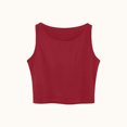 thumbnail image 5 of Smupbvky Going Out Tank Tops for Women Crew Neck Cropped Knit Vest Casual Sleeveless Summer Layering Basic T Shirt (XL, Wine), 5 of 7