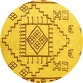 thumbnail image 1 of Ahgly Company Indoor Round Solid Yellow Modern Area Rugs, 7' Round, 1 of 4