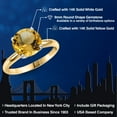 thumbnail image 2 of Gem Stone King 14K Two Tone Gold Yellow Citrine Solitaire Engagement Ring for Women | 2.80 Cttw | Round 9MM | Gemstone November Birthstone | Size 8, 2 of 6