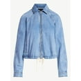 thumbnail image 6 of Scoop Women's and Women's Plus Denim Bomber Jacket, Midweight, Sizes XS-4X, 6 of 7