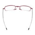 thumbnail image 4 of Gafas de lectura plegables para personas mayores, de acero inoxidable, con bloqueo de luz azul, para presbicia (+150 rojo cuadrado), 4 of 14