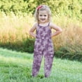 thumbnail image 4 of Penkiiy Toddler Girls Kids Jumpsuit One Piece Tie-Dye Printed Playsuit Strap Romper Summer Outfits Clothes 2-3 Years Purple, 4 of 5