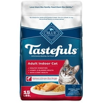 Blue Buffalo Tastefuls Dry Food, Adult Indoor Cat, Salmon and Brown Rice, 15-lb. Bag