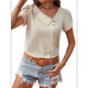 thumbnail image 2 of Blusas de para Mujer, Blusas Informales con Cuello para Negocios, Blusas con Mangas Abullonadas, Ropa de Trabajo Holgada de Verano. Albaricoque XXL, 2 of 9
