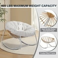 thumbnail image 4 of Outdoor Rocking Chair, Indoor & Outdoor Comfy Oversized Papasan Chair with Padded Cushion, Oversized Metal Frame Egg Chair for Living Room, Patio, Front Porch, Backyard,White Teddy roll, 4 of 6
