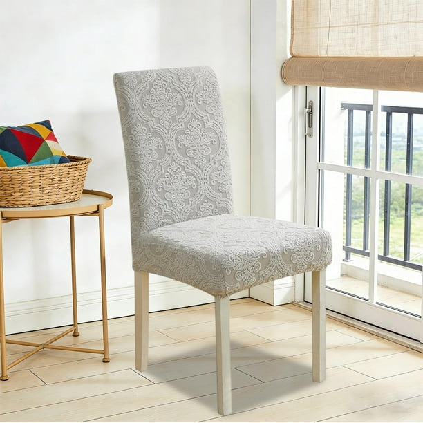 Funda para Silla con Respaldo Integrado, Protector de Asiento Texturizado, Funda Elástica para Muebles con Diseño Antideslizante, 60x48x46cm para Sillas de Comedor