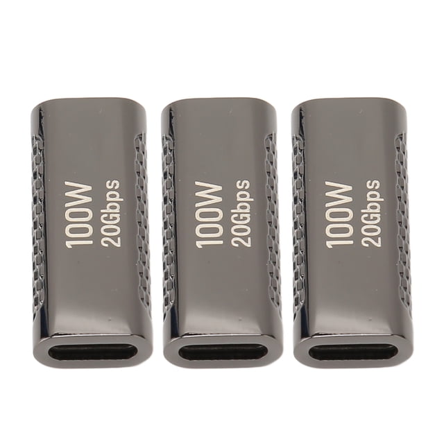 Adaptador USB C Hembra A Hembra, 20 Gbps 3 Piezas De aleación De Zinc Plug And Play Acoplador USB C Soporte De Carga Rápida Para Computadora