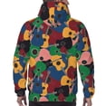 thumbnail image 7 of Rateoe Colored Guitars Pattern Mens Hoodie, Pullover Hooded Sweatshirt, Kangaroo Pocket Hoodie Ideal for Daily Wear, Travel and Home-3X-Large, 7 of 7