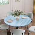 thumbnail image 2 of Light Blue Fitted Tablecloth with Elastic Edged, Round Table Cloth for Dining Table, Modern Abstract Art Ombre Striped Waterproof Oil Proof Table Cover for Indoor Outdoor 45"-54", 2 of 8