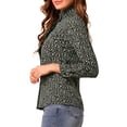 thumbnail image 4 of INSPIRE CHIC Women's Floral Print Long Sleeve Stand Collar Casual Shirt XS Black Green, 4 of 6