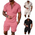 thumbnail image 1 of Conjuntos Short Solapa Hombre,polo Estampado Traje,2piezas, 1 of 8