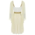 thumbnail image 4 of Aislor Womens Greek Toga Costume for Halloween Cosplay Costume Chiffon Sleeveless Dress Outfits Champagne XL, 4 of 7