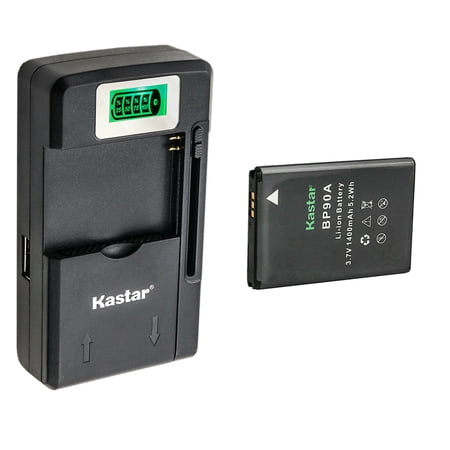 Kastar 1-Pack Battery and LCD USB Charger Compatible with Samsung BP-90A BP90A IA-BP90A Battery Samsung HMX-E10 HMX-E10WP HMX-E10BP HMX-E10OP Digital Cameras