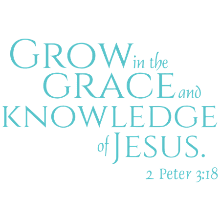 

2 Peter 3:18 - Grow in the grace and knowledge... Vinyl Decal Sticker Quote - Medium - Turquoise