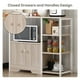 thumbnail image 4 of Estantes organizadores de cocina, aparador de 3 niveles, soporte para microondas con 5 ganchos para comedor, gabinete de café, Estante con Gabinete, Estante de almacenamiento para sala de estar, 4 of 6