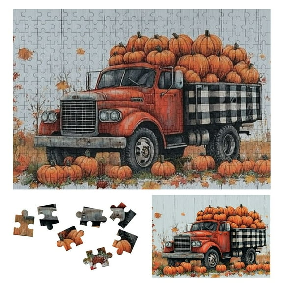 Shiartex Pumpkins Harvest Wooden Jigsaw Puzzle for Adults - Impossible Wooden Puzzle Gift for Family and Friends - Eco-Friendly Thanksgiving Puzzle Fun 300 PCS