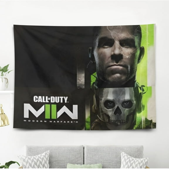 Call of Duty Tapestry for Teen Girls Bedroom Aesthetic Wall Hanging Art Poster for Kids Living Room College Dorm Home Decor Arts, 60 x 40 inch