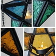 thumbnail image 5 of Hanging Lantern Verdsylv European Embossed Glass Star Hanging Lantern, Iron Art Flameless Led Tealight Candle Holder for Outdoor Garden, Patio, Aromatherapy Home Decor, Outdoor Candle Holder, B, 5 of 5