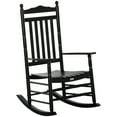 thumbnail image 2 of Outsunny Traditional Wooden High-Back Rocking Chair for Porch, Indoor/Outdoor, Black, 2 of 9