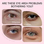 2-in-1 Sakura Eye Serum and Eye Roller, Eye Massager Roller Lifting, Eye Cream for Nourishing Relieve Eye Bags, Dark Circles, and Puffiness, Fine Lines, Under Eye Treatment Cream