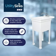 UTILITYSINKS Freestanding Utility Sink - Swing Faucet and Quick Connect Drain - 18 in