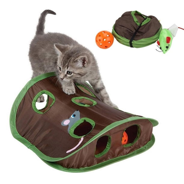Juguete Interactivo Para Gatos De 9 Agujeros, Juguete De Entrenamiento De Inteligencia, Juguete De Caza De Ratón Plegable Duradero Kearding HA034668-00
