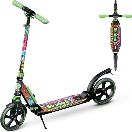 Skidee Scooter for Kids, Teens, Adults, 4 Adjustment Levels, Handlebar Up to 41 Inches, Multi-Color