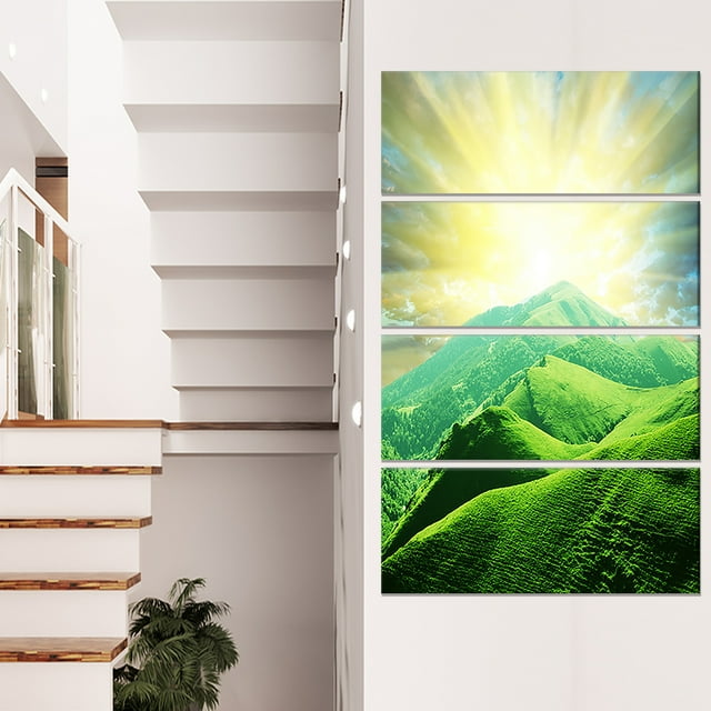 Green Mountains under Sun - Landscape Canvas Art Print