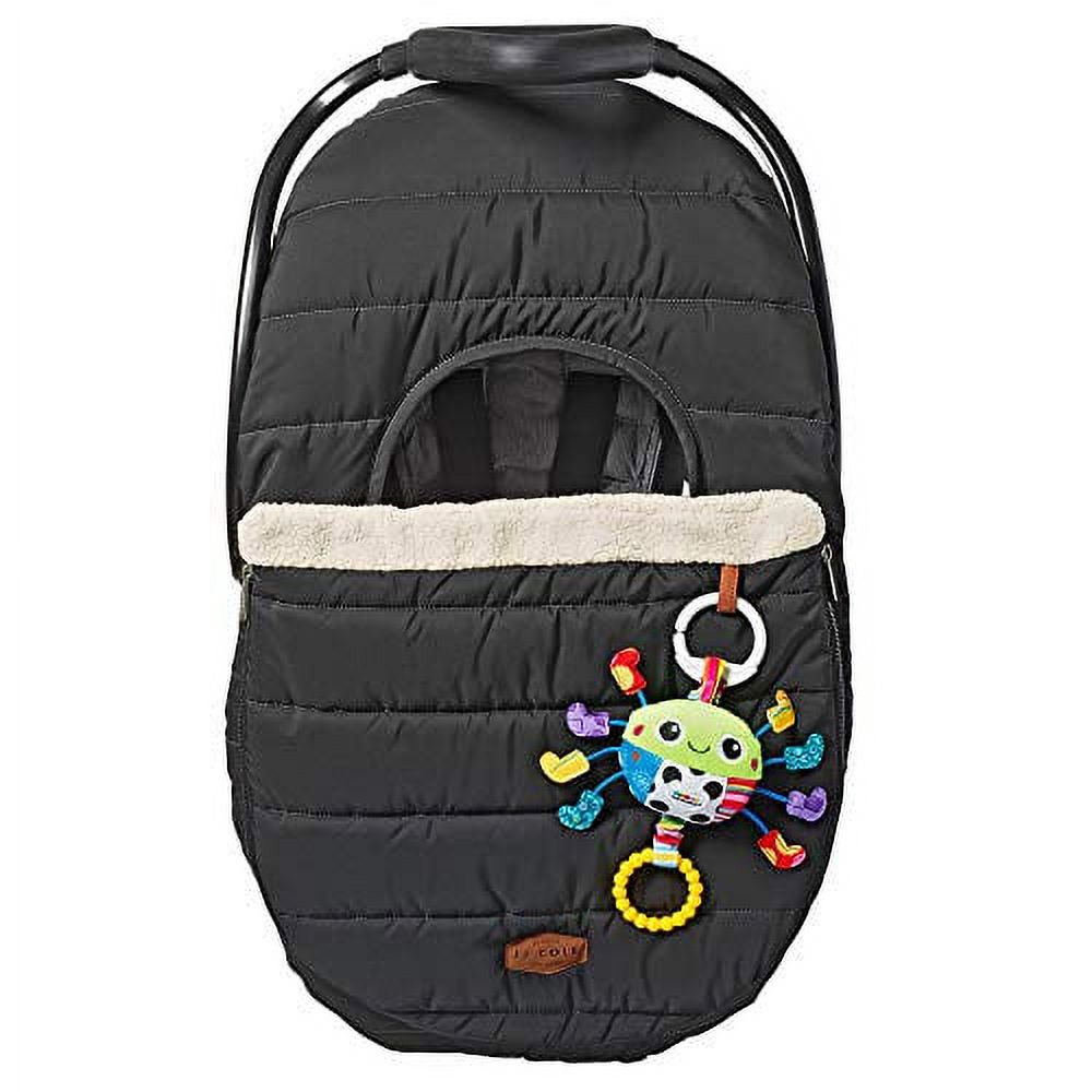 JJ Cole Cozy Cover Weather-Resistant & Fleece Lined Infant Car Seat Cover, Black
