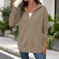 thumbnail image 5 of MLCDZ Womens Sweatshirt 1/4 Half Zip Pullover Casual Long Sleeve Collared Lightweight Sweatshirts Fall Outdoor Sports Holiday Party Tops with Pockets, 5 of 7