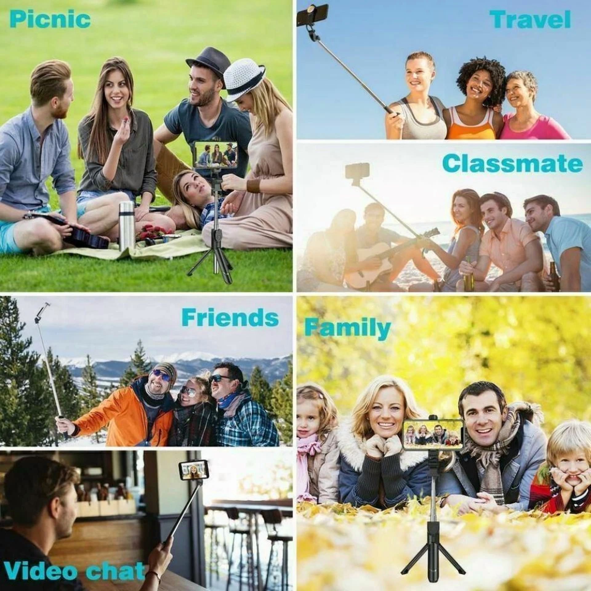 BUTTERFLY- 40" Bluetooth Selfie Stick - Portable Live Stream & Travelers For All Phones
